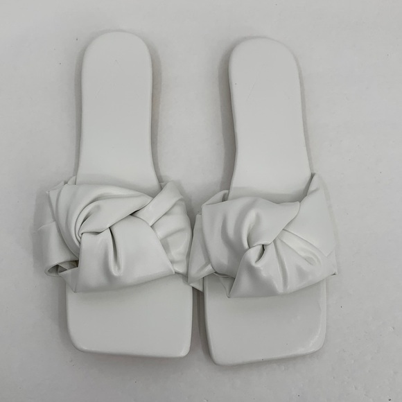 Sol Sana St Sana Avery white slide sandal shoe mule flat twist band new 40 9 - Picture 1 of 6